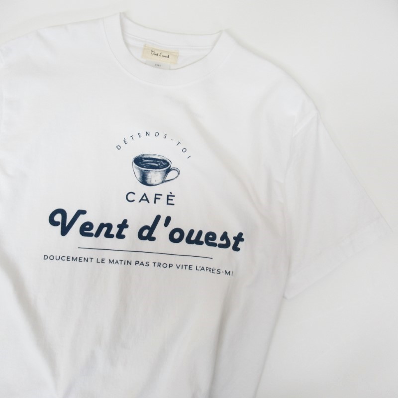 Vent d'ouest  半袖ロゴプリントTシャツ "CAFE"  /WH11 【日本製】